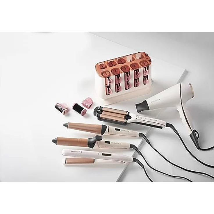 Remington Lockenwickler PROluxe H9100, aufheizbar, OPTIheat-Technologie, innovatives Clip-Design, zwei Größen (25 mm, 32 mm), rosé-schwarz – Bild 5