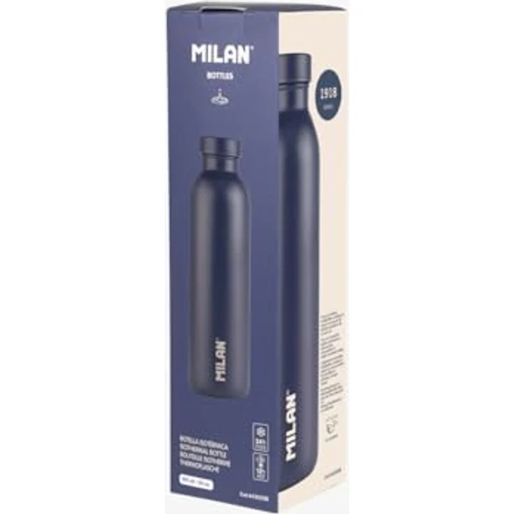 MILAN® Isolierflasche 591 ml Edition 1918 Marineblau, Edelstahl, Thermos, Schraubverschluss, Sport, Electric Stovetop Compatible – Bild 3