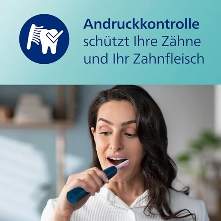 PHILIPS Sonicare 4100 elektrische Zahnbürste mit Schalltechnologie, Blau Prismatic, Modell HX3689/42, mit zwei Modi, Andruckkontrolle und SmarTimer – Bild 4