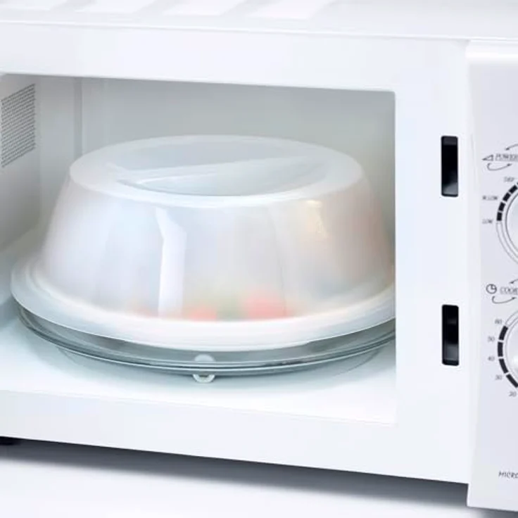 Westmark Teller-Abdeckhaube, Kunststoff, Ø 27,5 cm, Weiß, zum Auftauen und Erwärmen in der Mikrowelle, BPA-frei, Made in Germany – Bild 3