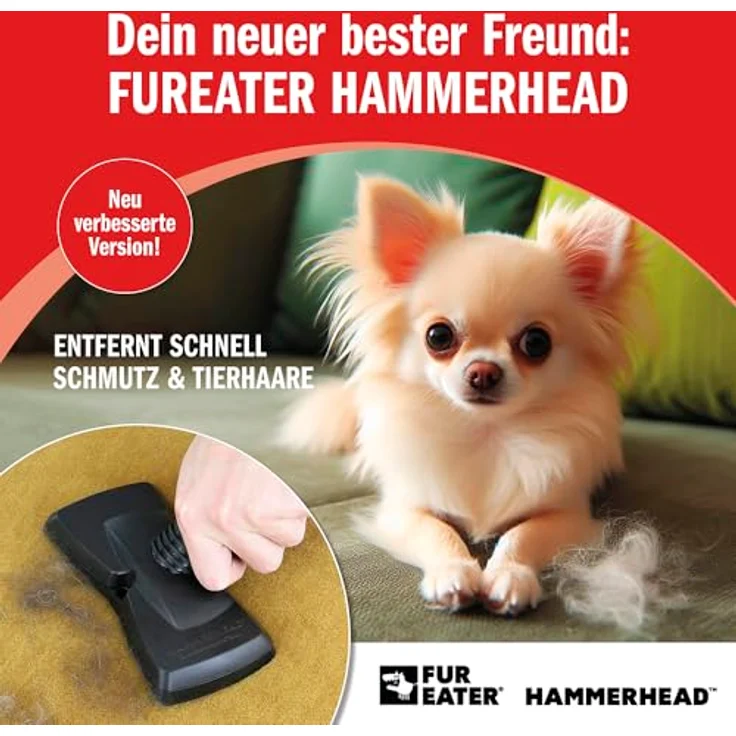 FurEater Tierhaar Staubsaugeraufsatz - Verbesserte Version | Ergonomische Staubsaugerbürste mit Universaladapter zur effektiven Entfernung von Tierhaaren, kompatibel mit 99% aller Staubsauger, inkl. patentierter Noppen-Technologie – Bild 4