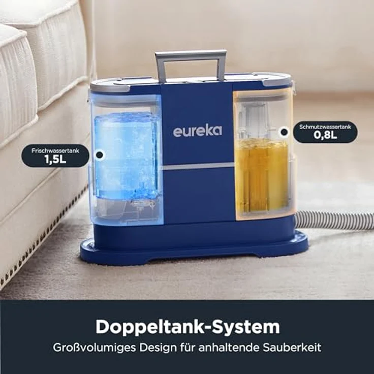 EUREKA NEY100 Waschsauger, Teppichreiniger, Polsterreiniger | mit starker Saugkraft 12500Pa, 82dB, 1,5L Wassertank, Reinigungsformel – Bild 3