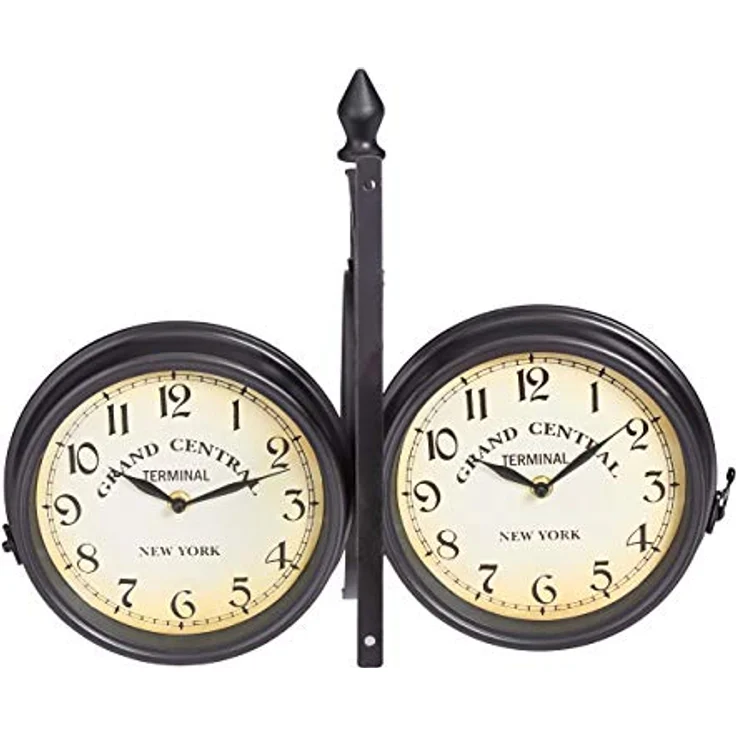 Relaxdays, Wanduhr, Bahnhofsuhr (35 cm) - Retro Uhr mit Schwarzem Ziffernblatt – Bild 6