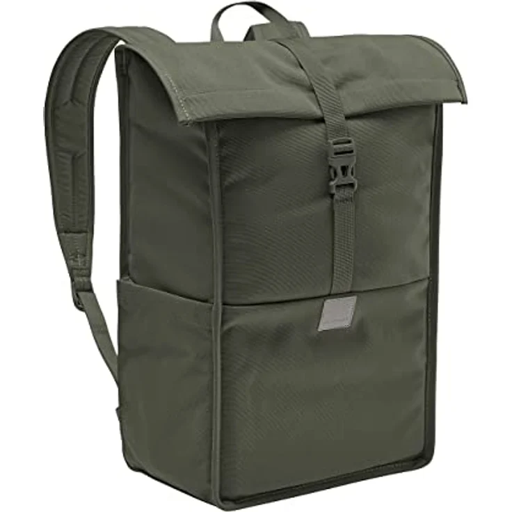 VAUDE Coreway Rolltop 20, Freizeitrucksack mit 15,6 Zoll Laptopfach, khaki, aus recycelten PET-Flaschen, gepolstert, seitlicher Reißverschluss – Bild 1