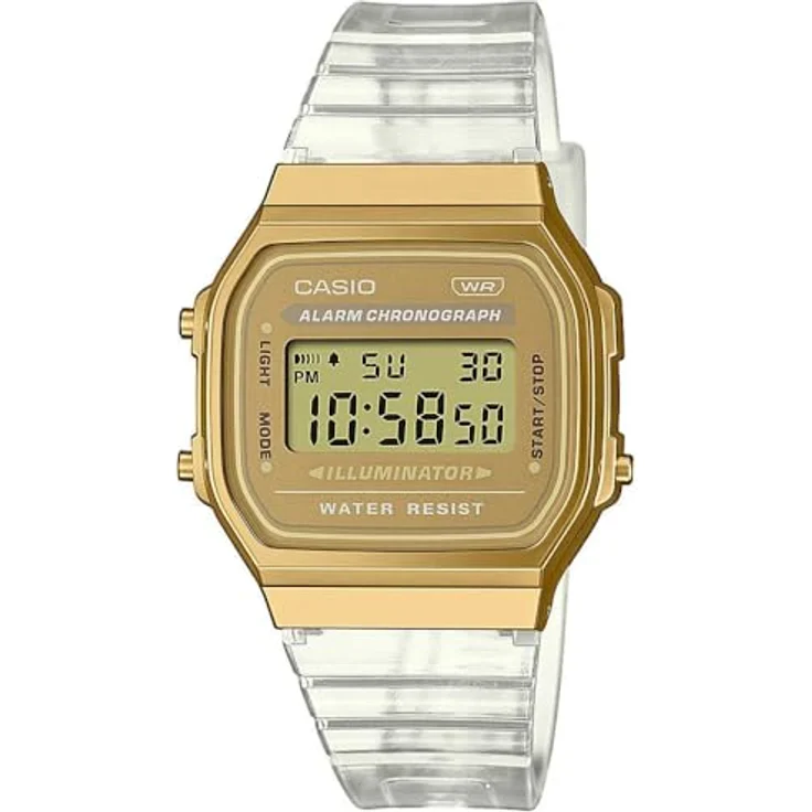 Casio Vintage Iconic Digitaluhr Transparent/Goldfarben A168XESG-9AEF – Bild 1