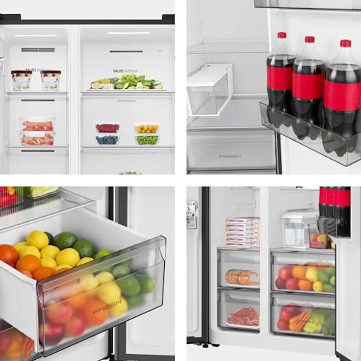 Hisense RS5P528STFE, Side-by-Side Kühl-Gefrier-Kombination mit 347 l Kühl- und 181 l Gefriervolumen, Schwarz – Bild 9