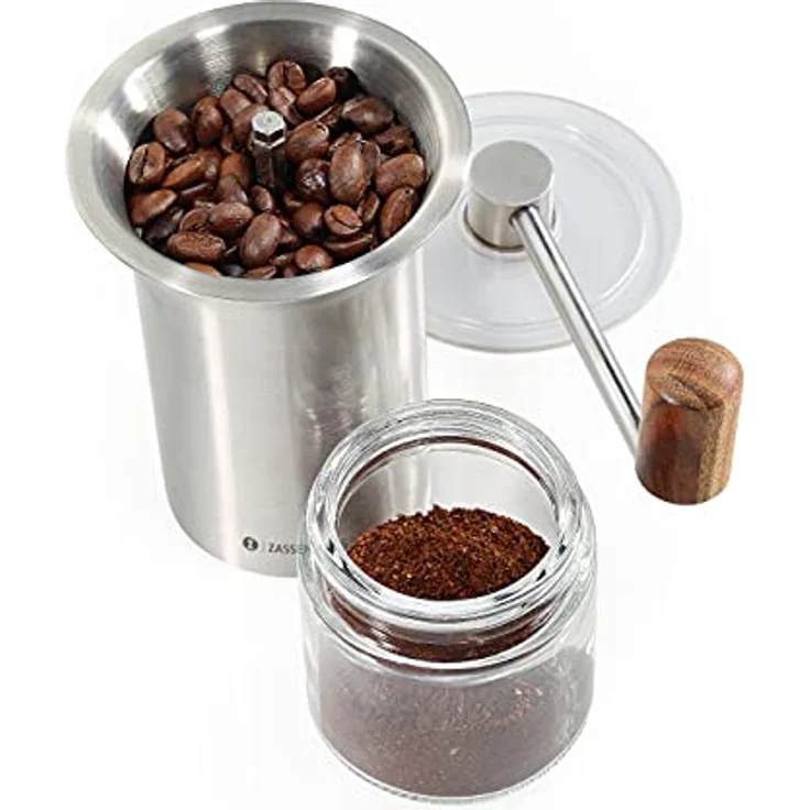 Zassenhaus Kaffeemühle Barista aus Glas und Edelstahl, Höhe: 21cm, 041170 - Transparent-Silber – Bild 2