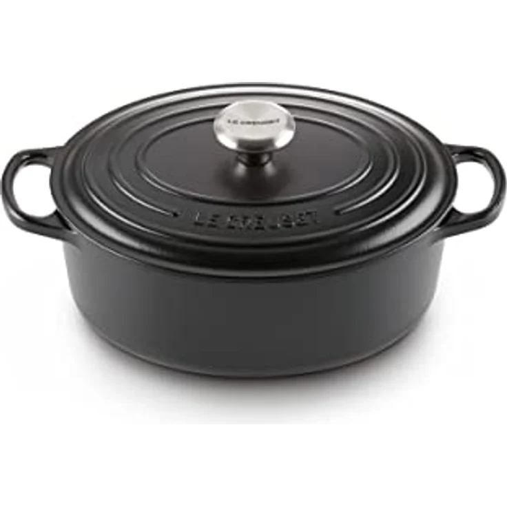 Le Creuset Signature Gusseisen-Bräter mit Deckel, Durchmesser 31 cm, Oval, Für alle Herdarten und Induktion geeignet, Volumen: 6,3 l, schwarz matt  – Bild 2