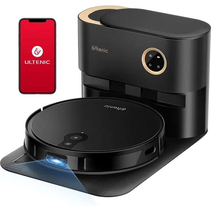 Ultenic Saugroboter TS Ultra mit Absaugstation und 3000 Pa Saugleistung, 35,00 W, Beutellos, 3 in 1, 120 Min. Laufzeit, Automatische Staubauffang- und Ladefunktion - Preisvergleich