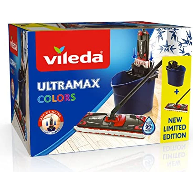 Vileda Dunkle Blau 29.5 x 45 x 28.5 cm Vileda Ultramat 2in1 Komplett Set Bodenwischer und Eimer mit – Bild 5