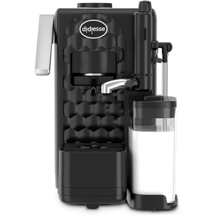 Didiesse MilkSide Espressomaschine für Pads, Milchschäumer, Wassertank 1,3 l, 1850 W, Standby-Funktion, schwarz