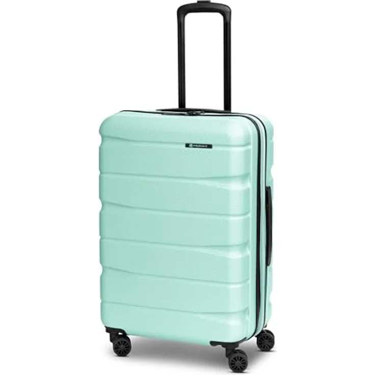 Franky Munich 4.0 Koffer groß | Hartschalen Trolley ausgestattet mit 4 Rollen, arretierbarer Griff, Dehnfalte, Kreuzpackgurt und TSA-Zahlenschloss | 44.5 cm x 28 cm x 66 cm