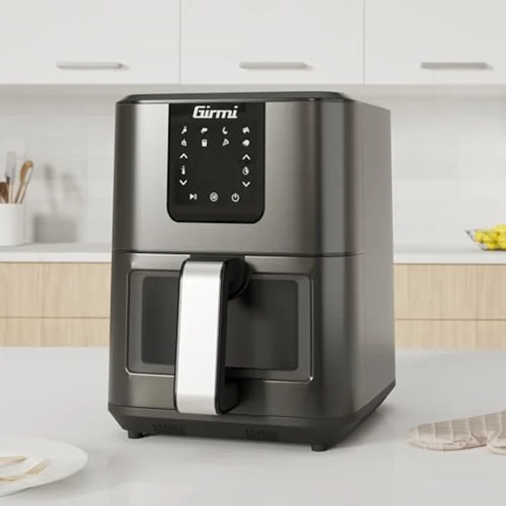 Girmi FG79 "Ecofrit 9L" Luftfritteuse, 1700 W, 9 Liter XXL, 8 Programme, Digitalanzeige, BPA/PFOA Safe, Innenbeleuchtung, Timer, Rezeptbuch inklusive, Mattschwarz – Bild 5