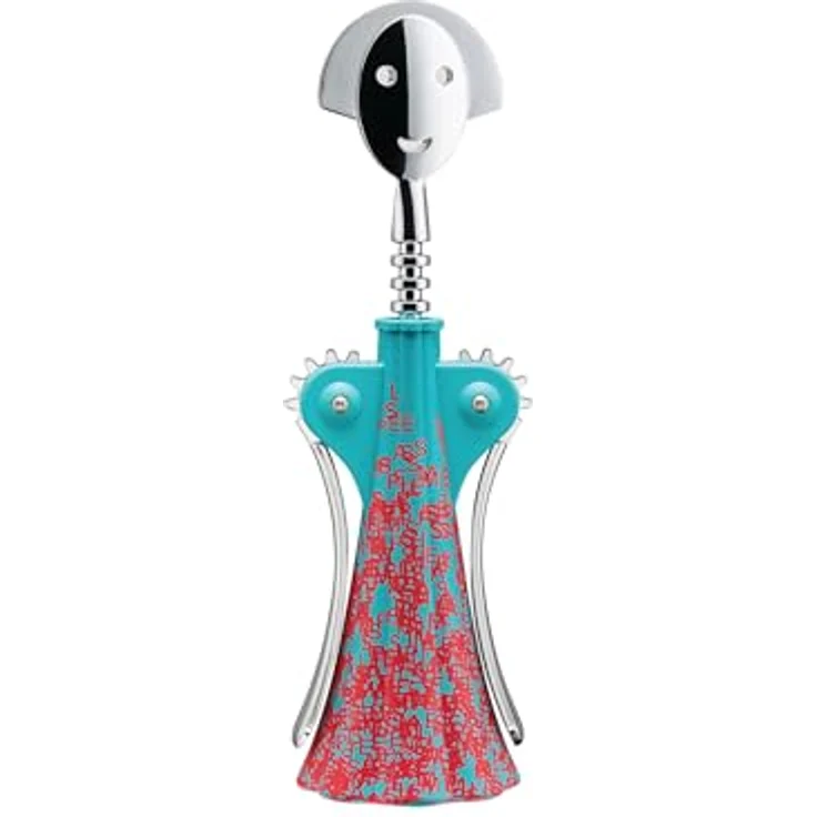 Alessi Anna G. Liquid AM01A 6, Design-Korkenzieher aus AlkiPaper und verchromtem Zamak, phosphoreszierend, mehrfarbig, Durchmesser 7 cm, Höhe 24,5 cm – Bild 3