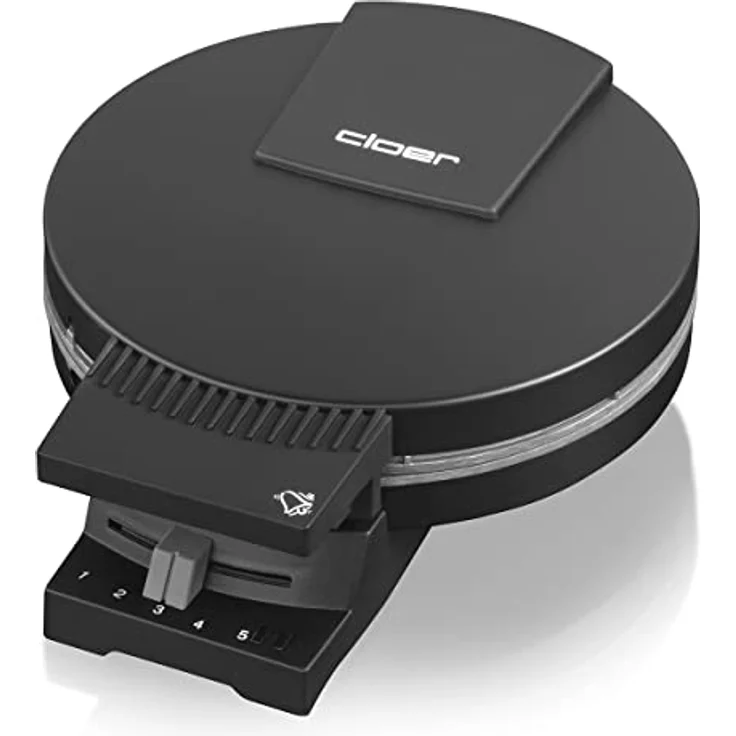 Cloer 180 Waffeleisen für eine Herzwaffel, 930 W, Waffelgröße 16 cm, schwere Backplatten, optische und akustische Fertigmeldung, Metall, schwarz – Bild 2
