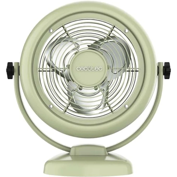 Cecotec EnergySilence 800 RetroDesk, Tischventilator mit 20 W Leistung, 20 cm Durchmesser, 3 aerodynamischen Flügeln, 2 Geschwindigkeiten, einstellbarer Neigung, stabile Basis, Grün – Bild 1