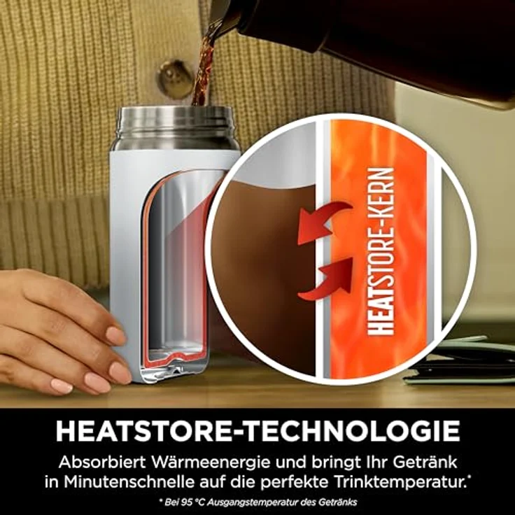 Ninja DW1203EUUKWH 300 ml Sip Perfect Thermosflasche für Heißgetränke, BPA-frei, spülmaschinenfest, Weiß, mit LockLeak-Technologie und HEATSTORE-Technologie – Bild 3