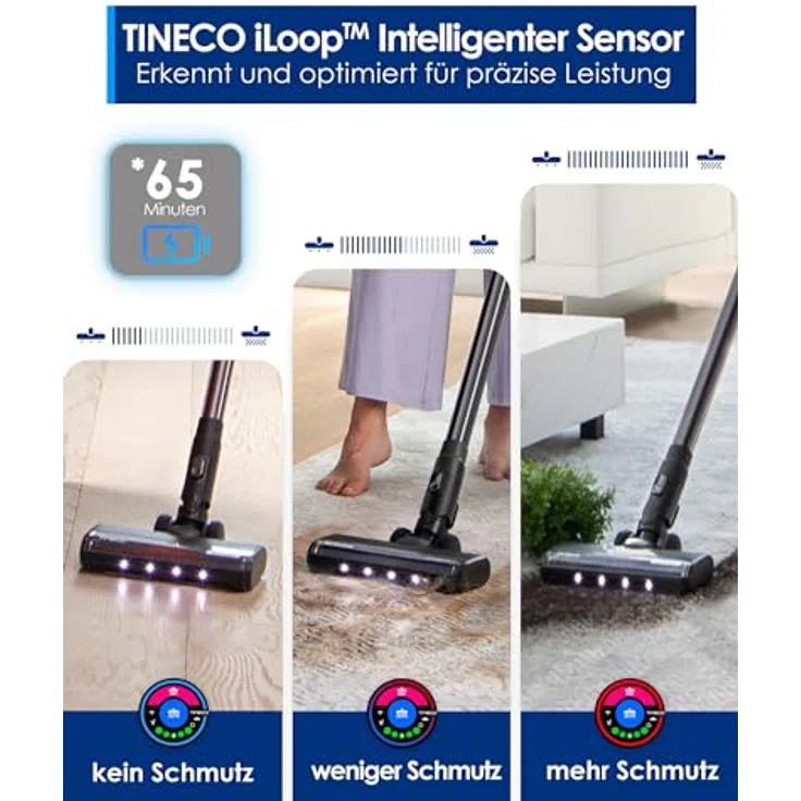 Tineco Pure ONE Station Pet Akku Staubsauger mit 3L Staubbeutel, Kabellos Staubsauger 65 min Laufzeit Stielstaubsauger Starke Saugleistung 1,22kg Gewicht für Hartboden, Teppich, Tierhaare – Bild 3