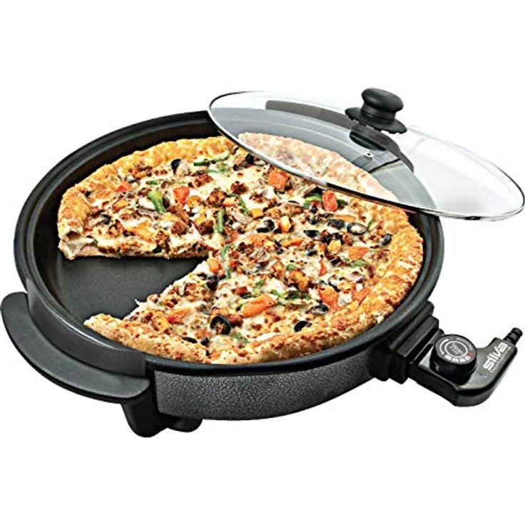 Silva-Homeline PPF 1503A Partypfanne mit Glasdeckel zum Kochen, Braten, Dünsten, Auftauen und Warmhalten, Ø 32 cm, 1500 W – Bild 2