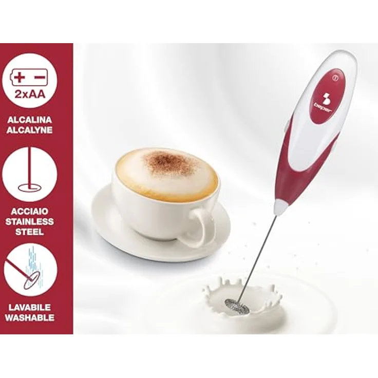 Beper 90.349 Milchaufschäumer, Braun-Creme – Bild 2