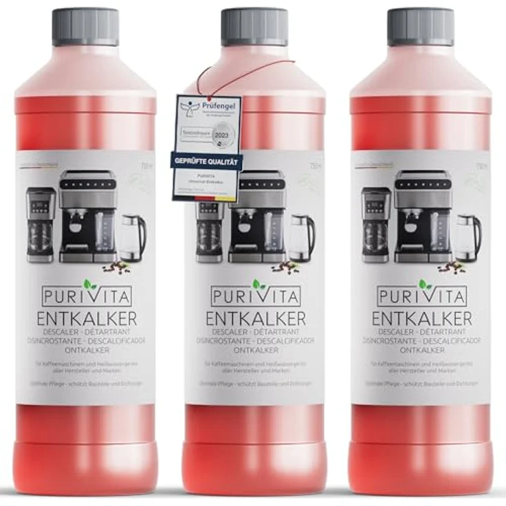 Purivita PURIVITA® Universal Entkalker Kaffeevollautomat, 3x750ML flüssig, für alle Kaffeeautomaten mit Farbindikator – Bild 1
