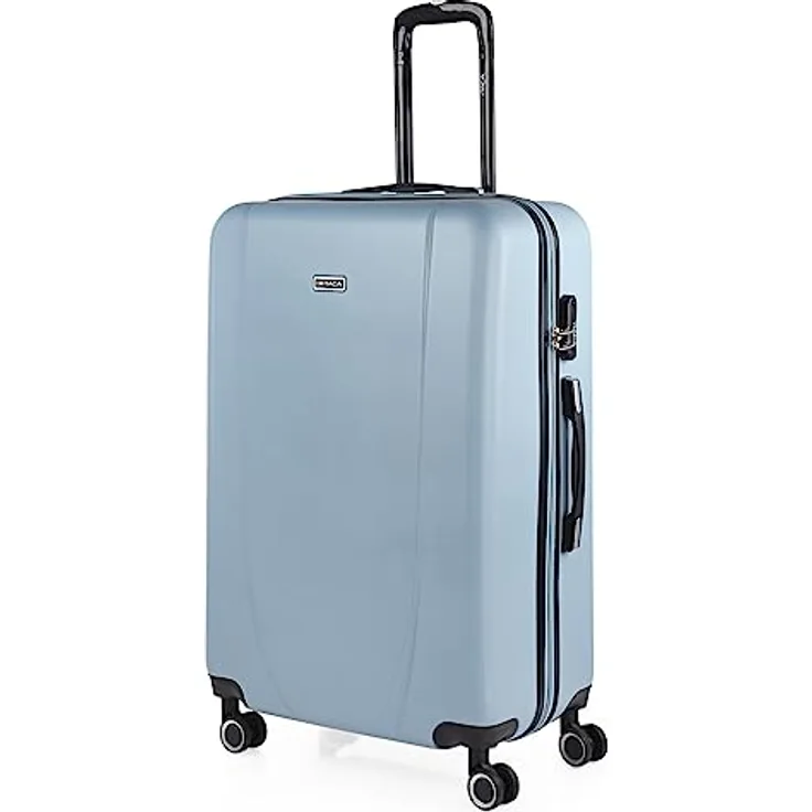 ITACA - Koffer Groß 4 Räder Großer Koffer Leichte - Reisekoffer Groß für Flugzeuge Koffer Hartschale mit Geprüftem Schloss - Handgepäck Koffer 71170, Hellblau