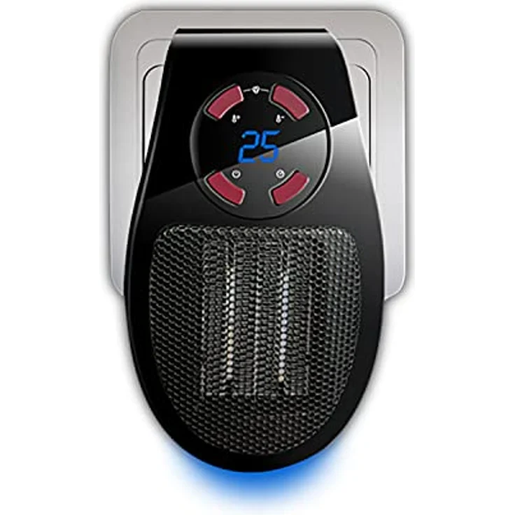 Taurus Tropicano Plug Heater Mini Keramik tragbar, leicht und kompakt, kabelloser Heizlüfter, programmierbarer Thermostat, 2 Leistungsstufen, Kühlmodus, 500 W, Schwarz, Heizlüfter – Bild 2