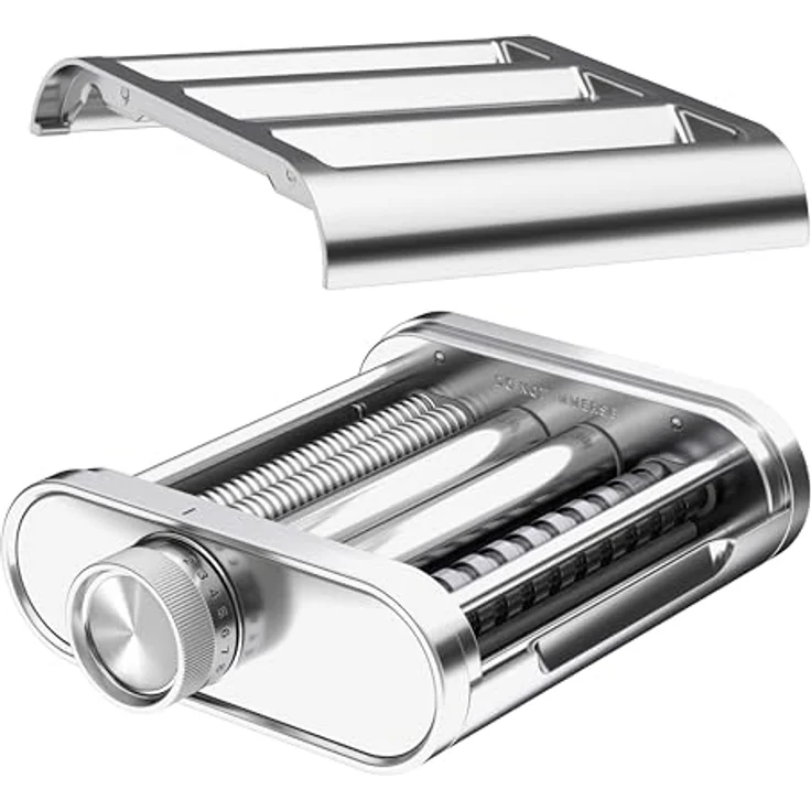 KitchenAid 5KSM3MPA, Metall 3-teiliges Nudelroller und Schneider Set, mit Nudelwalze, Spaghettischneider und Fettuccine Cutter, Edelstahl, für KitchenAid Standmixer – Bild 3