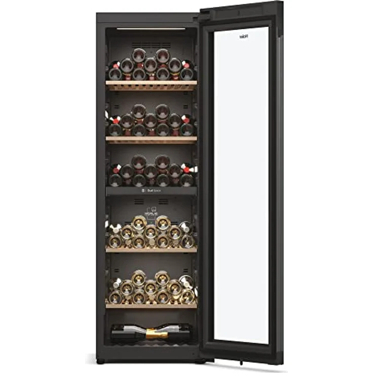 Haier WINEBANK 60 SERIE 7 HWS236GDEH1 Weinkühlschrank / 236 Flaschen / 190 cm Höhe/Wi-Fi/Dual Zone/Natürliches Luftstromsystem/UV-undurchlässige Glastür, Schwarz - Preisvergleich – Bild 2