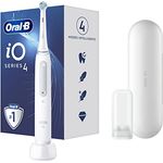 Oral-B iO 4N Elektrische Zahnbürste mit wiederaufladbarem Griff, 1 Kopf und Reisekoffer, entworfen von Braun, Originelle Geschenke für Damen und Herren - Weiß