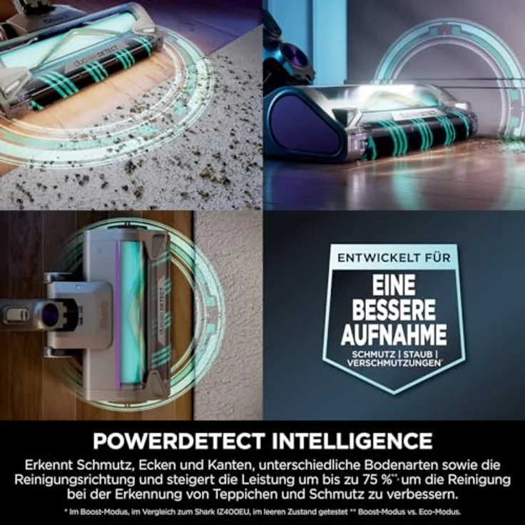 Shark PowerDetect Akku-Staubsauger mit DuoClean Detect, Reverse Clean & Anti Hair Wrap Plus, Motorisierter Tierhaar-Aufsatz, Fugendüse und Multi-Oberflächen-Aufsatz, Flexibel, Leicht, Grau IP1251EUT – Bild 3