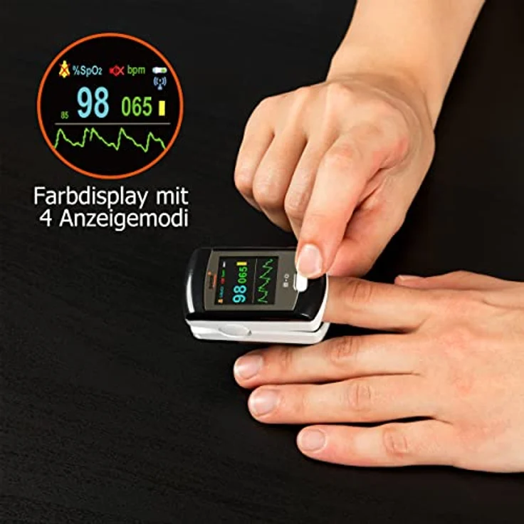 Pulsoximeter PULOX PO-300 mit Farbdisplay und Alarm, inkl. Software für Langzeitaufnahme – Bild 3