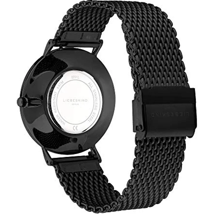 Liebeskind Berlin LT-0251-MQ Damen Analog Quarz Uhr mit Edelstahl Armband, IP Schwarz, 38 mm, kratzunempfindliches Mineralglas, Wasserdicht bis 5 bar – Bild 4