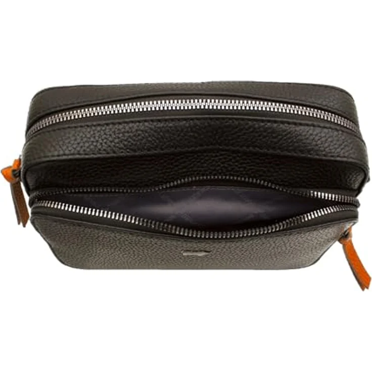 Braun Büffel Umhängetasche Novara 26341, Schwarz, aus hochwertigem genarbtem Rindleder mit praktischer Fächereinteilung – Bild 6