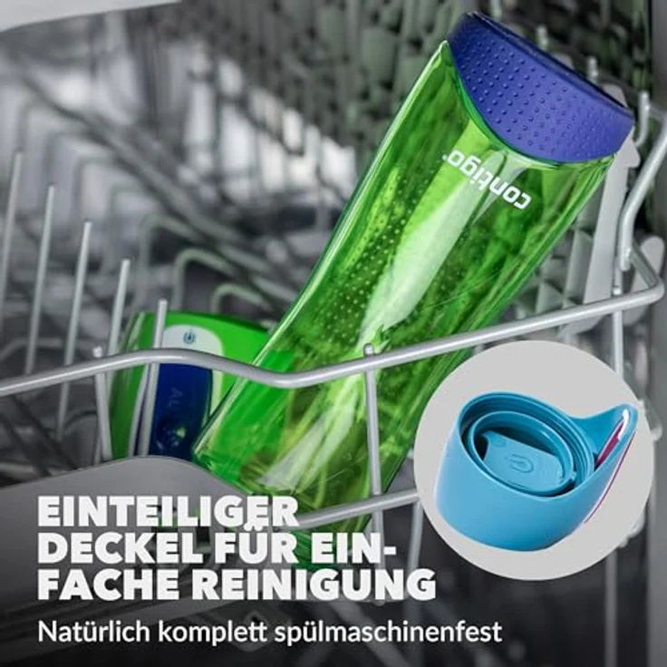 Contigo Trinkflasche Swish Autoseal große BPA-freie Kunststoff Wasserflasche, auslaufsicher, für Sport, Fahrrad, Joggen, Wandern, 500 ml, SkyBlue – Bild 6