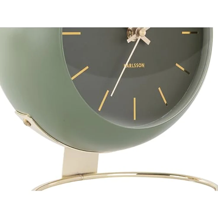 Karlsson Globe Tischuhr, Grüne Metalluhr im runden Design, 21x24.5x14 cm, perfekte Raumdekoration – Bild 4