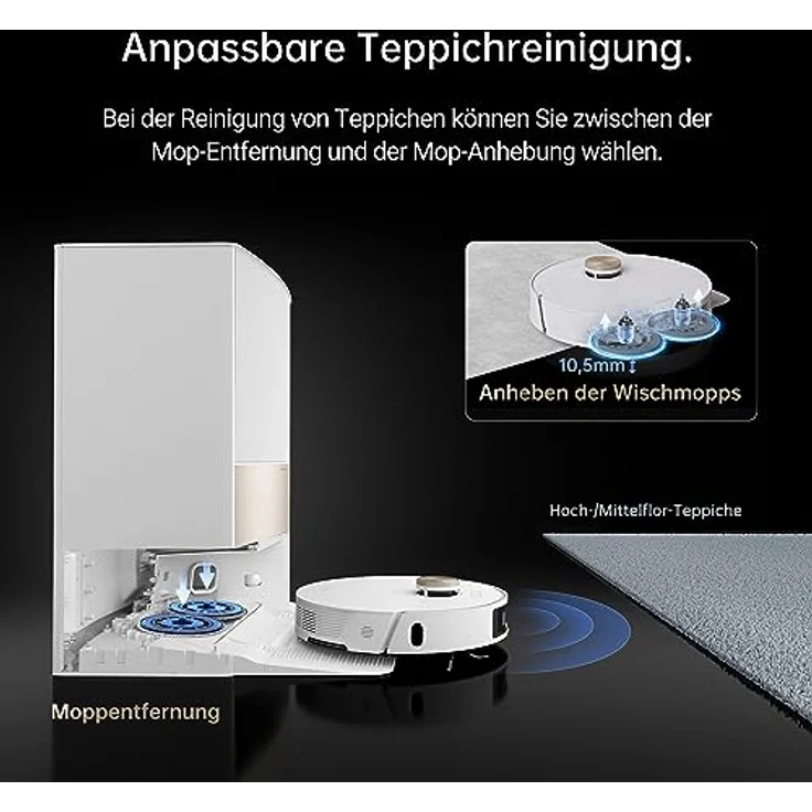 Dreame L20 Ultra Complete Roboter Staubsauger mit Zubehör-Kit, MopExtend™-Technologie, Moppentfernung, anheben der Wischmopps, AI Action, 7000 Pa Saugroboter mit selbstreinigender Basisstation – Bild 5
