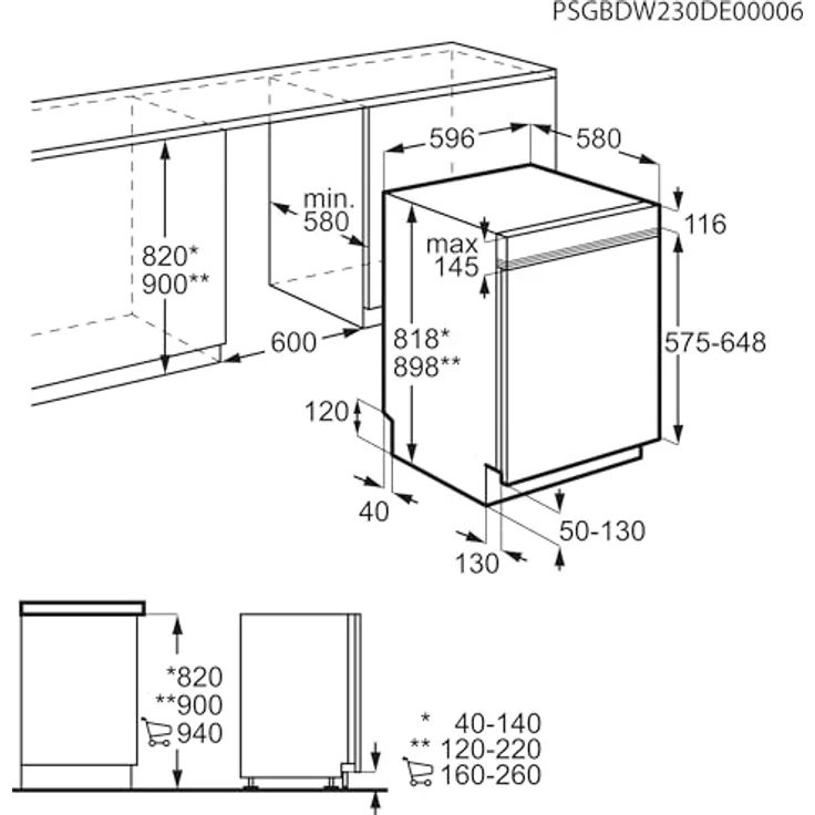 AEG 7000 GlassCare Modell FEE7676APM 60 cm Einbau-Geschirrspüler / AirDry Trocknung / MaxiFlex Besteckschublade – Bild 19