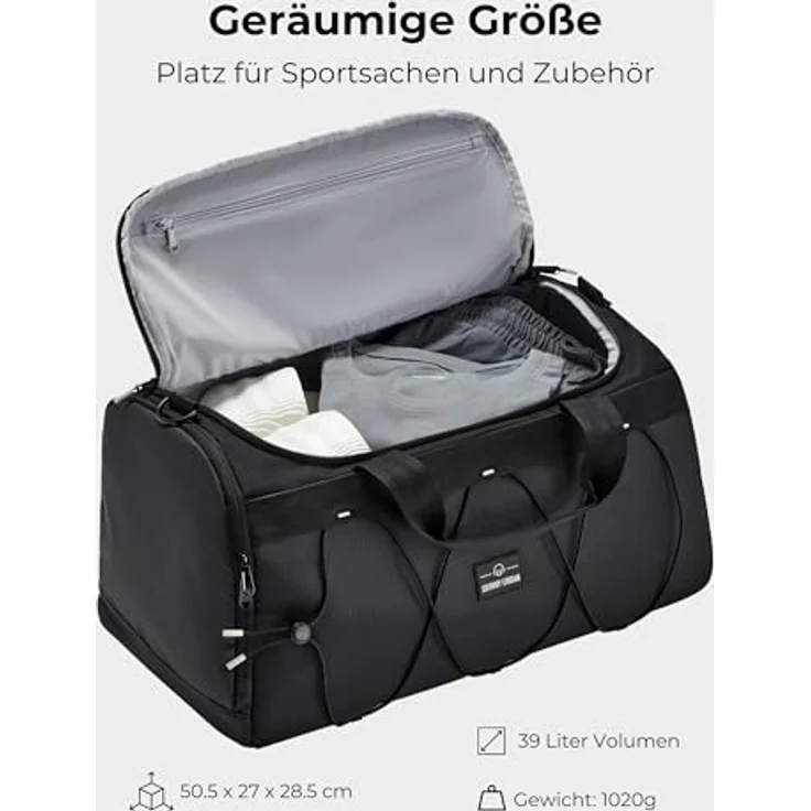 Johnny Urban Move Series Shawn Weekender Reisetasche, 50.5 cm, schwarz, 100% PET – Bild 3