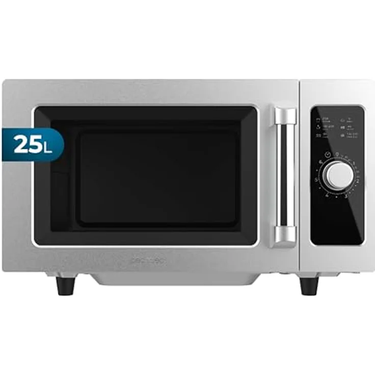 Cecotec Mikrowelle FlatPro 2500, 25L Volumen, 1000 W, Flatbed-Design, 60-Minuten-Timer, Auftaufunktion