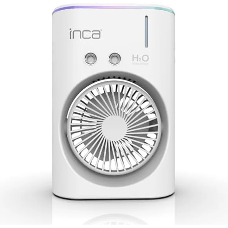 İnca IMF-10B, Tischventilator mit Wasserkühlung & Sprühnebel, 2400 mAh Akku, 3 Stufen, 360° drehbar, LED Licht, kompakt und leise, ideal für Sommer, Büro und Outdoor – Bild 1