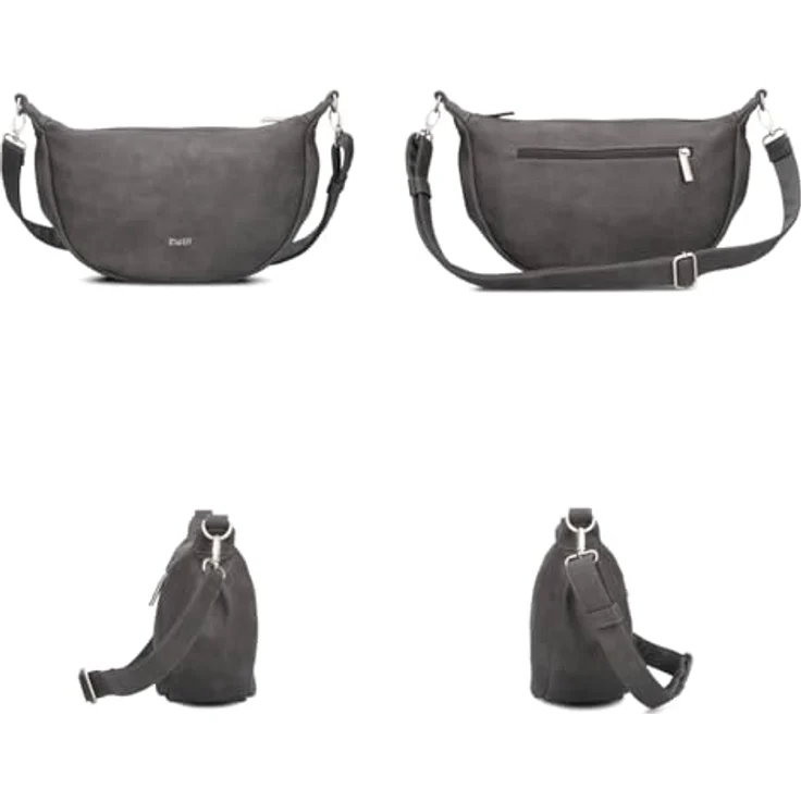 ZWEI Mademoiselle M70 Sling Bag, Umhängetasche aus Kunstleder, grau, 34 x 11 x 20 cm – Bild 3
