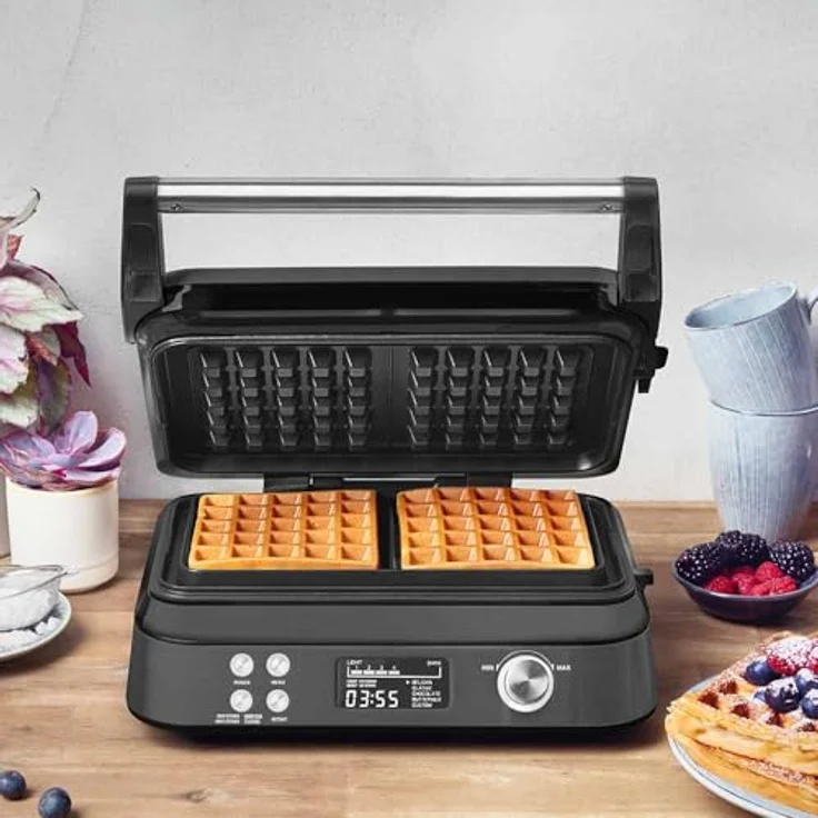 Gastroback Waffeleisen Advanced Control 42449 BLACK EDITION, 1600 W, mit LCD-Display, 7 Bräunungsstufen und akustischem Signal – Bild 2