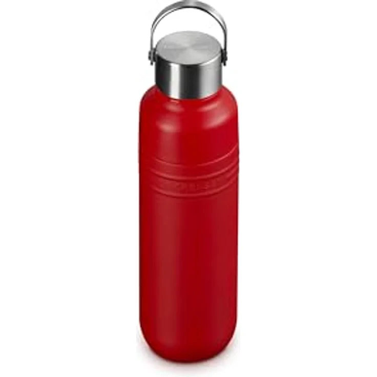 Le Creuset On The Go Thermoskanne, Edelstahl, 500 ml, rot, doppelwandige Vakuumisolierung, hält Getränke bis zu 12 Stunden heiß und 24 Stunden kalt – Bild 1