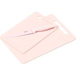 KESPER | Schneidebretter Set inkl. Messer, Material: Kunststoff (PE), Maße Bretter: 29 x 19,5 x 0,5 cm, 24 x 15 x 0,5 cm, Farbe: Rosé | 30492