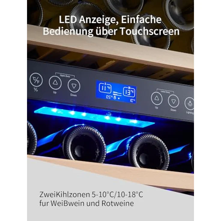 Kalamera Weinkühlschrank Upgedatet 2 Zonen für 73 Flaschen,200 Liter,Freistehend, KRC-200BFG – Bild 5