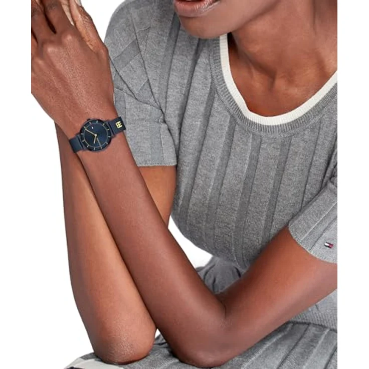 Tommy Hilfiger Zwei-Zeiger-Quarzwerk-Uhr für Damen mit 35-mm-Gehäuse und marineblauem Edelstahl-Mesh-Armband - 1782740 – Bild 4
