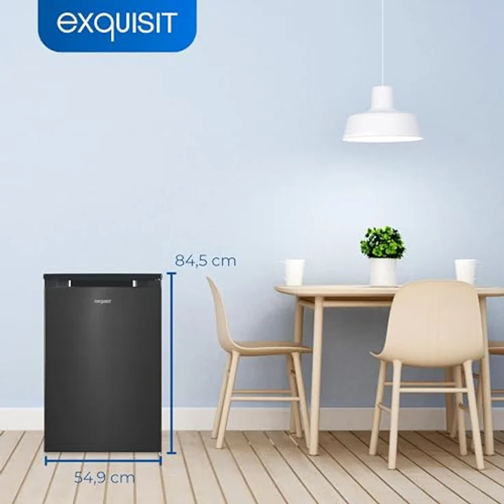Exquisit Kühlschrank KS516-4-051C inoxlook-az | 107 L Volumen | Kühlschrank mit Gefrierfach freistehend | 4* Gefrieren | LED-Licht | Türanschlag wechselbar – Bild 4