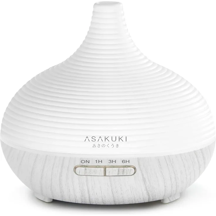 ASAKUKI Spring Ultraschall Luftbefeuchter Aroma Diffusor 300ml, 7-Farben LED mit Timer, Weiß