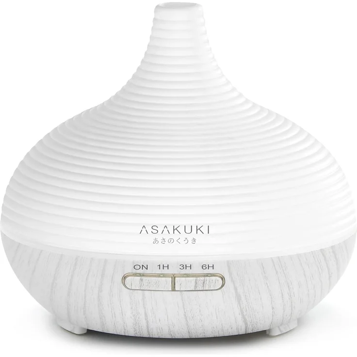 ASAKUKI Spring Ultraschall Luftbefeuchter Aroma Diffusor 300ml, 7-Farben LED mit Timer, Weiß